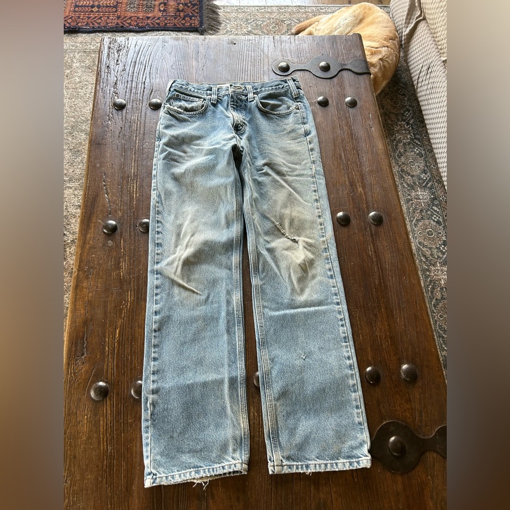Carhartt Men's Faded Light Blue Straight Jeans